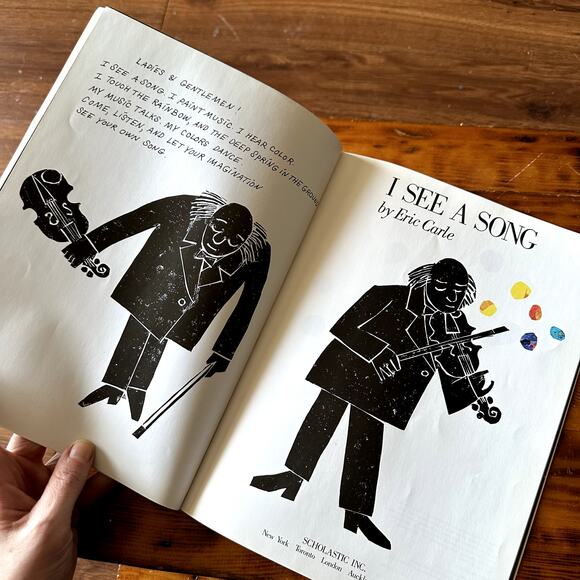 Vintage 1995 Eric Carle I See A Song Wordless Paperback Book - Picture 9 of 9